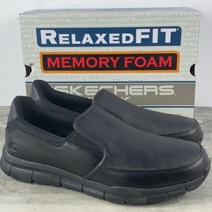 Skechers Nampa-Groton Work Shoes Slip On Black 10